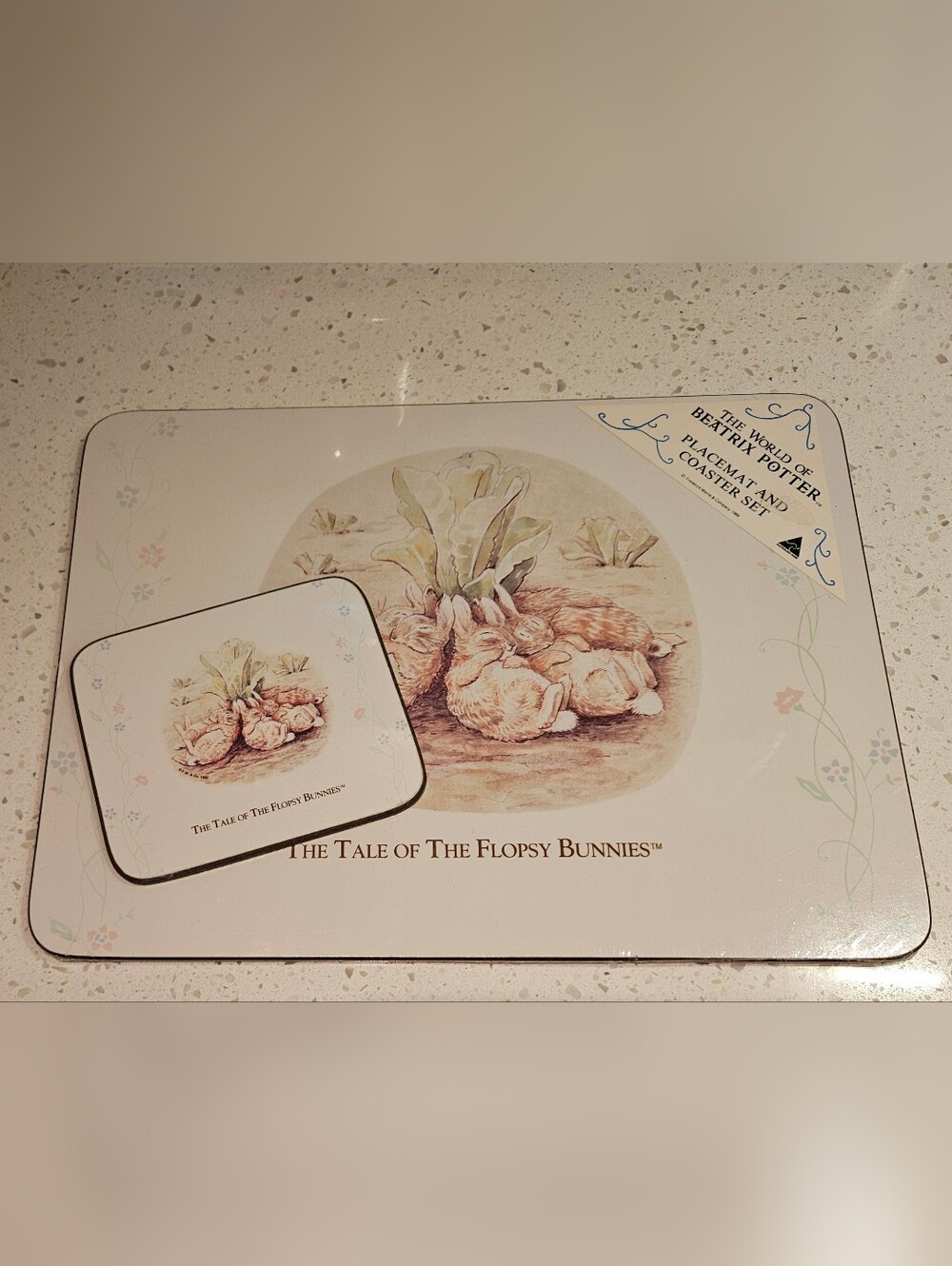 Beatrix Potter Placemat and Coaster Set, Vintage 1990, NEW